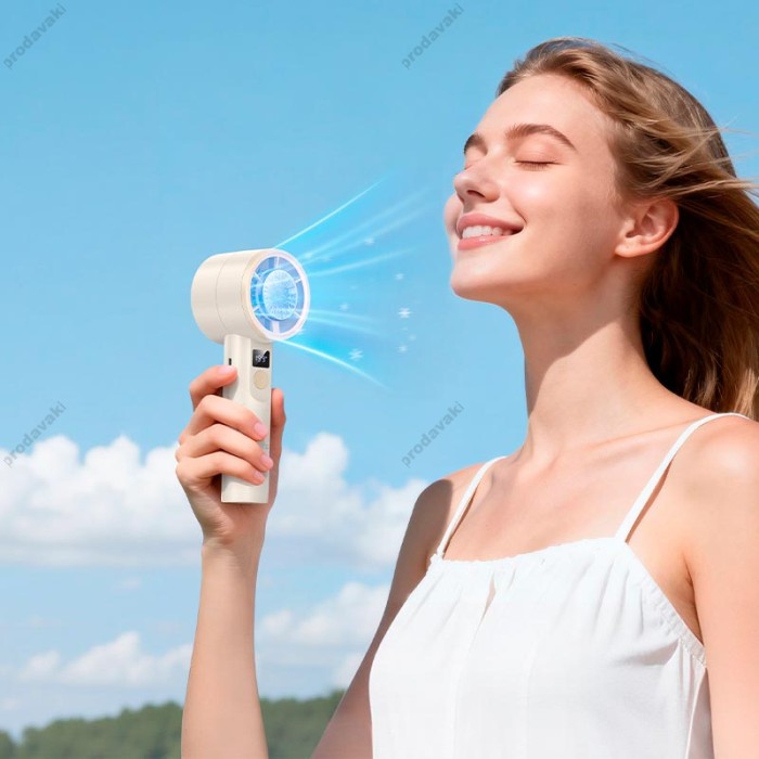 Портативний міні вентилятор Hoco HX612 Ice pack series handheld fan 200 Levels White