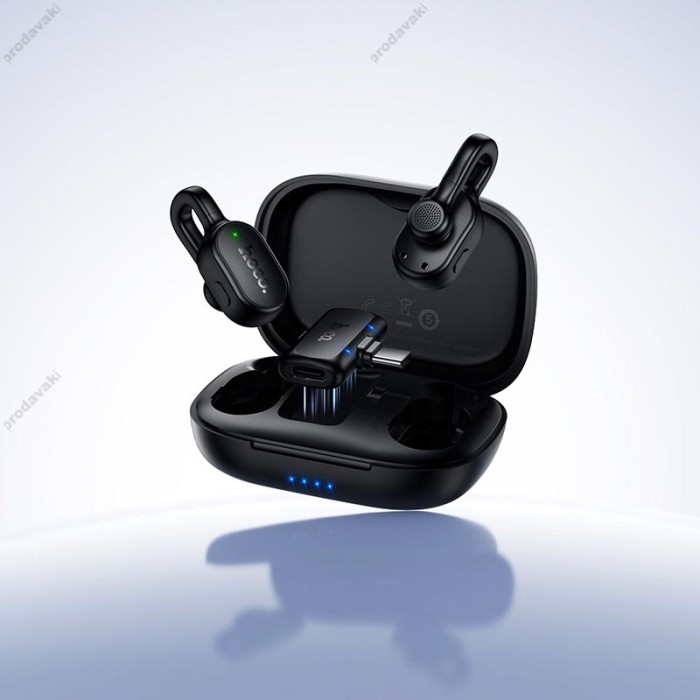 Бездротовий мікрофон HOCO L27 Ice hidden wireless microphone Type-C 2 мікрофона Black