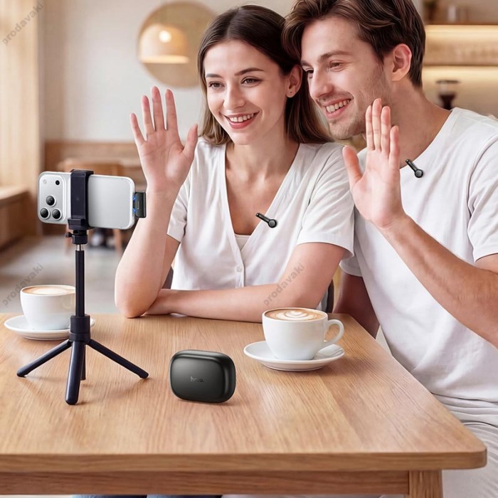 Бездротовий мікрофон HOCO L27 Ice hidden wireless microphone Type-C 2 мікрофона Black