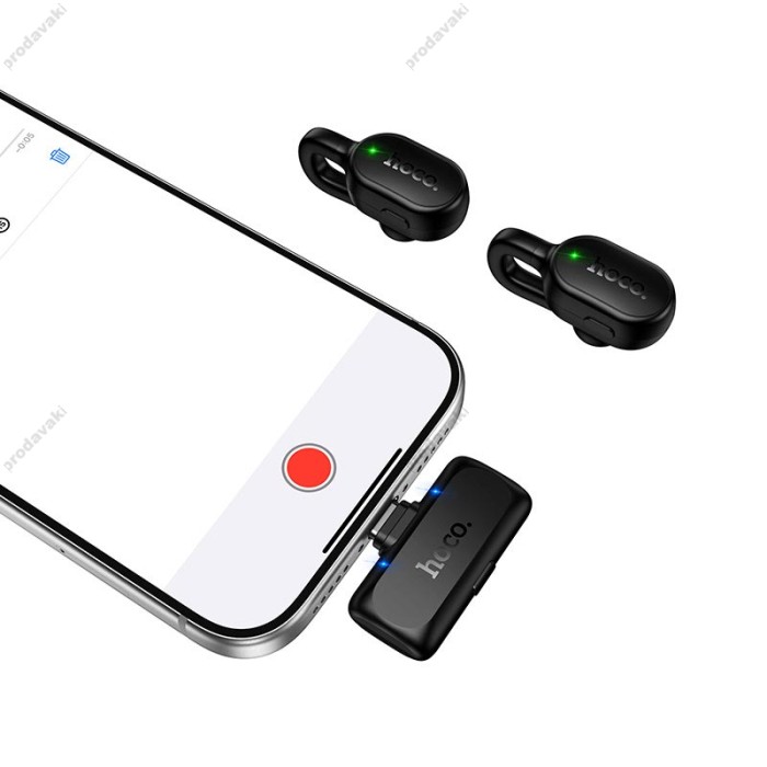 Бездротовий мікрофон HOCO L27 Ice hidden wireless microphone Type-C 2 мікрофона Black