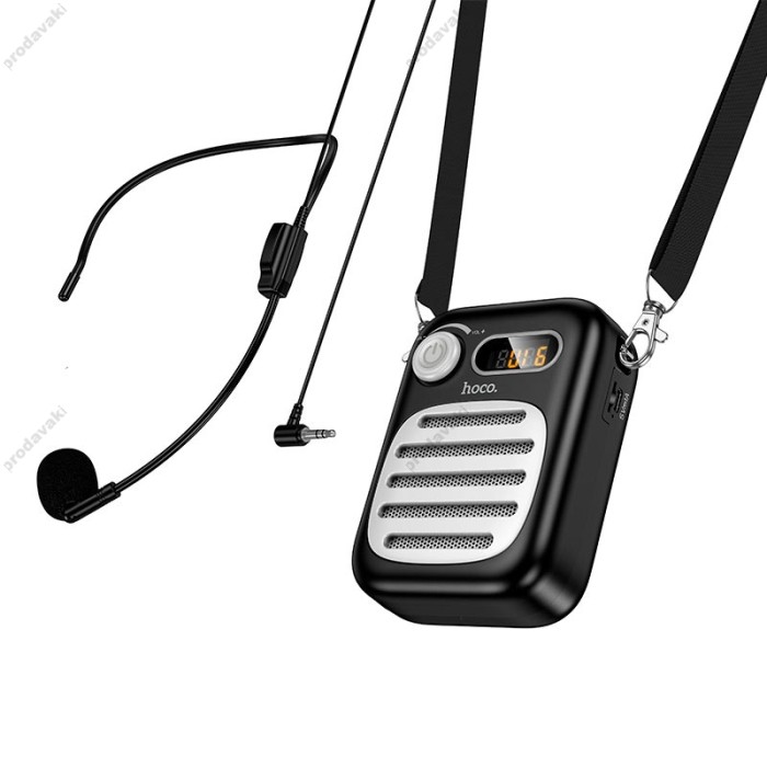 Портативна колонка диктофон Bluetooth HOCO L23 Lemony speaker with wired microphone BT5.4 Black