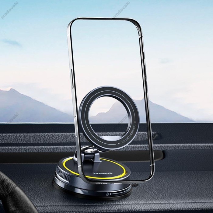 Автомобільний тримач Baseus VC2 Flex Magnetic Car Mount Suction Cup Veersion Black (C0013803)