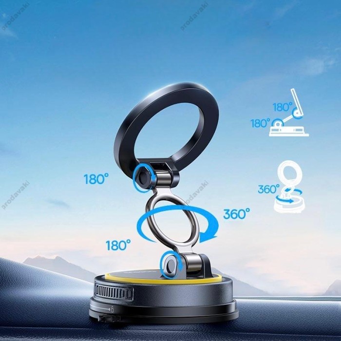 Автомобільний тримач Baseus VC2 Flex Magnetic Car Mount Suction Cup Veersion Black (C0013803)
