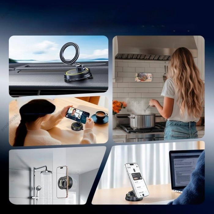 Автомобільний тримач Baseus VC2 Flex Magnetic Car Mount Suction Cup Veersion Black (C0013803)