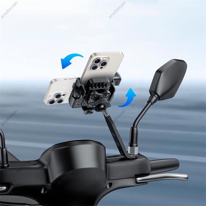 Тримач телефону для велосипеда/мотоцикла Baseus GoTrip Series Bike Mount Rearview Black C40572301111-01