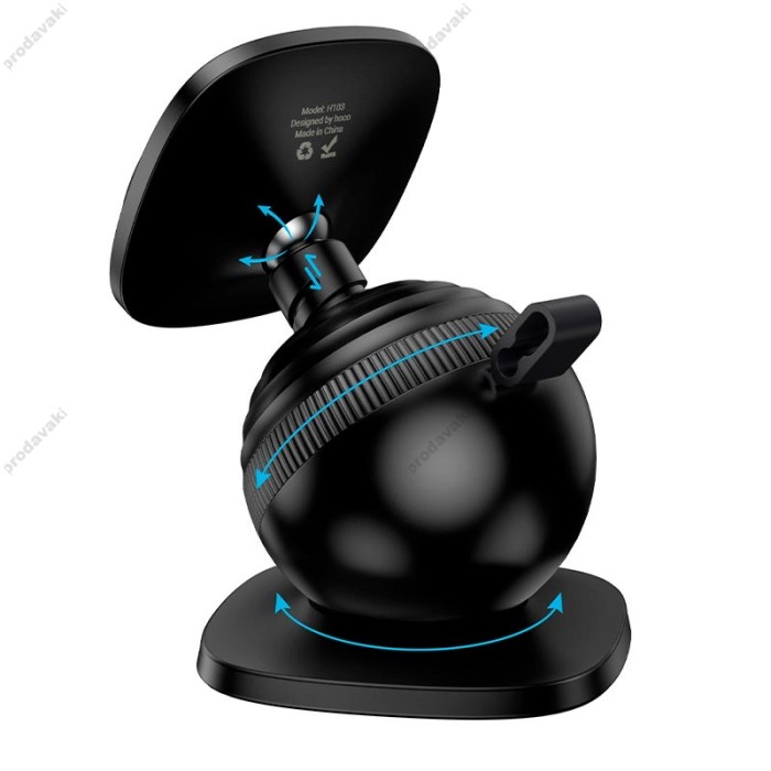 Автомобільний тримач Hoco H103 Daisy magnetic ring car holder (center console) Black