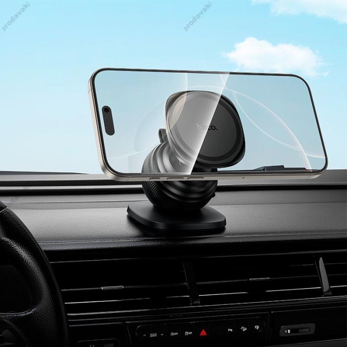 Автомобільний тримач Hoco H103 Daisy magnetic ring car holder (center console) Black