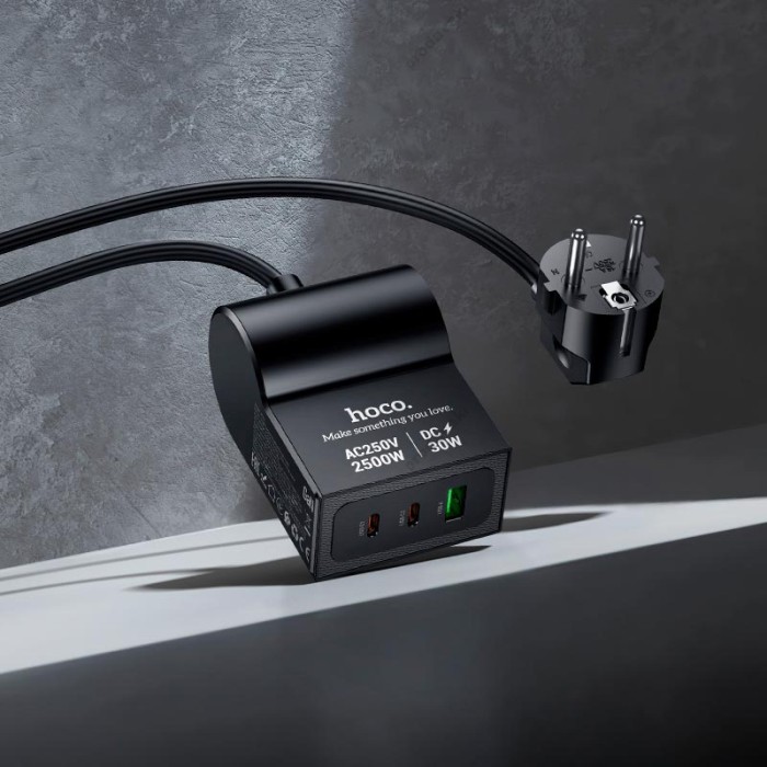 Подовжувач мережі фільтр HOCO AC33 Win 1 position PD desktop socket 1.5m Black