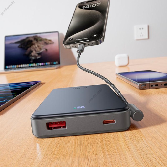 Повербанк портативний акумулятор Power Bank Hoco J170 tarlight PD fully compatible 22.5W 10000 mAh Grey