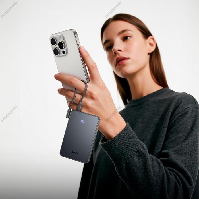 Повербанк портативний акумулятор Power Bank Hoco J170 tarlight PD fully compatible 22.5W 10000 mAh Grey