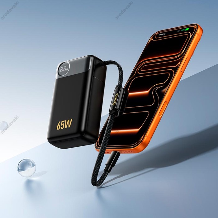 Повербанк портативний акумулятор Power Bank Hoco Q53 Skillful PD 65W 12000 mAh Black