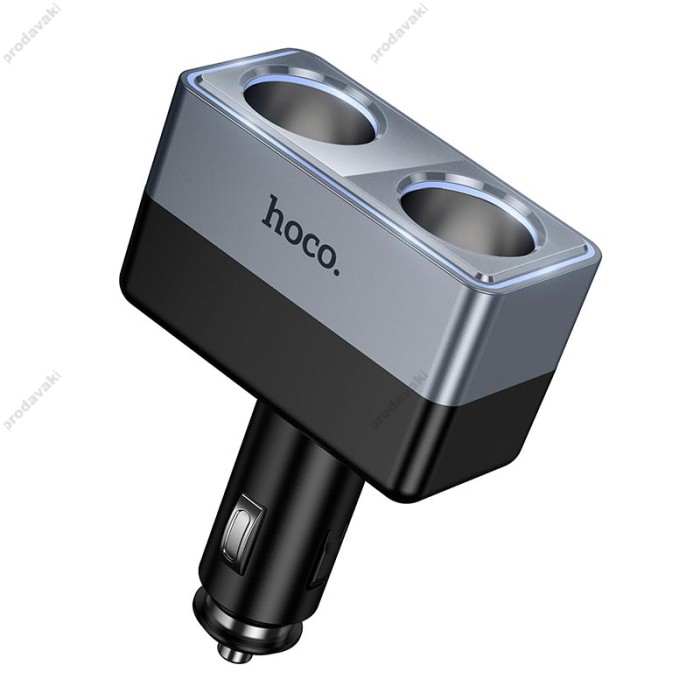 Автомобільний зарядний пристрій розгалужувач HOCO Z65 Smart dual cigarette lighter car charger 240W Black