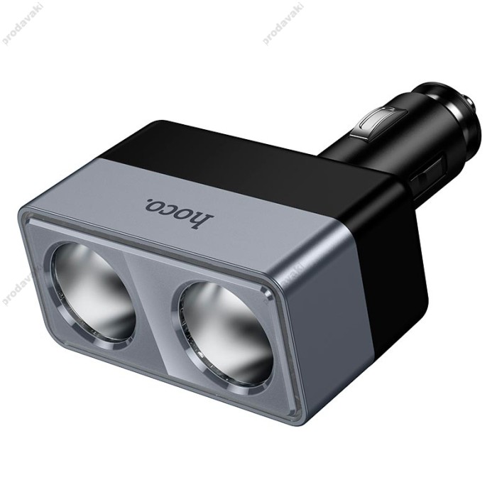 Автомобільний зарядний пристрій розгалужувач HOCO Z65 Smart dual cigarette lighter car charger 240W Black