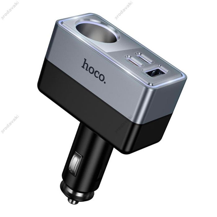 Автомобільний зарядний пристрій розгалужувач HOCO Z65A Smart cigarette lighter PD car charger 165W Black