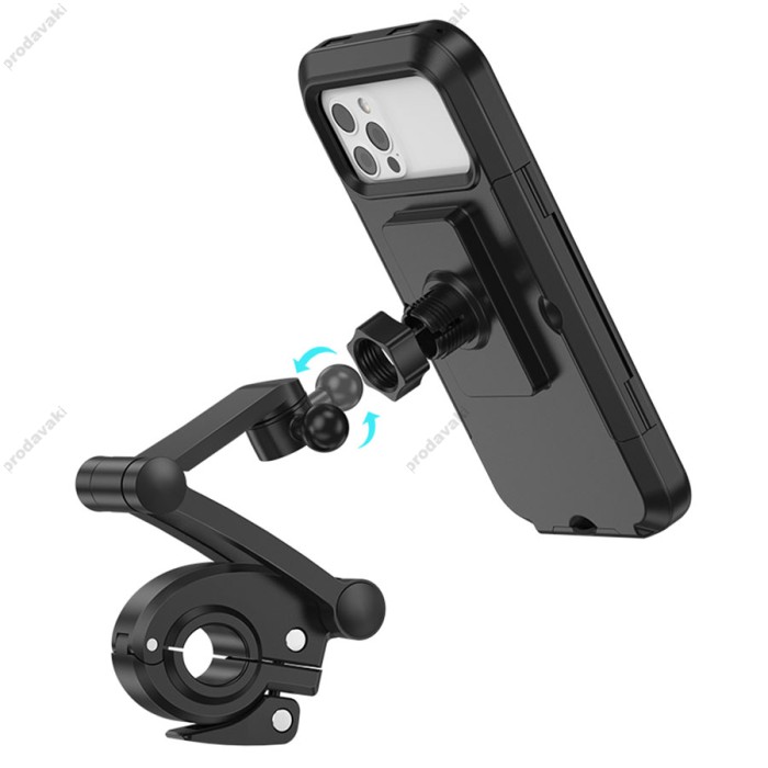 Тримач телефону для велосипеда/мотоцикла Hoco CA101 Rider waterproof bicycle stand 4.5-7" Black