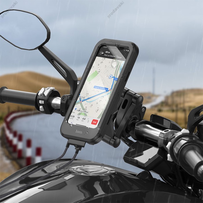 Тримач телефону для велосипеда/мотоцикла Hoco CA101 Rider waterproof bicycle stand 4.5-7" Black