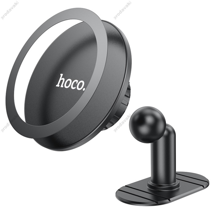 Автомобільний тримач Hoco H13 Fine jade ring magnetic (center console) Black