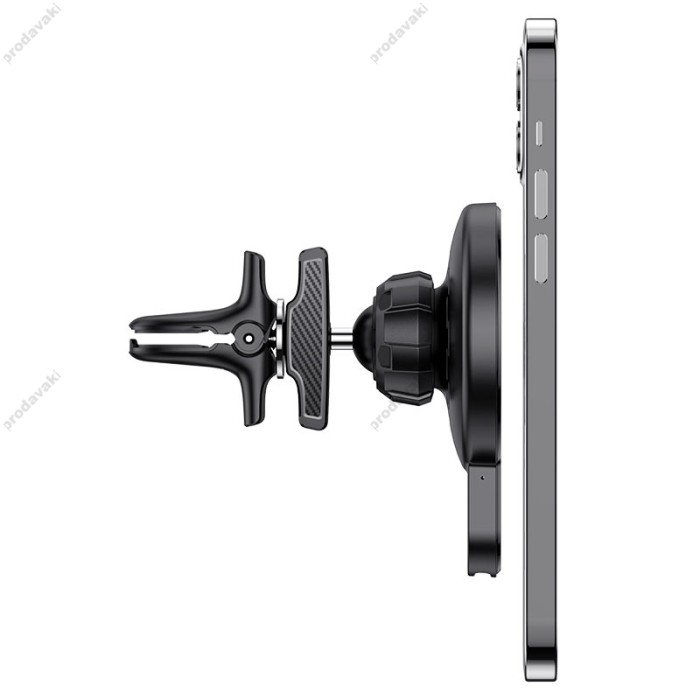 Автомобільний тримач із бездротовою зарядкою Holder Hoco CA85 Ultra-fast magnetic 15W Black