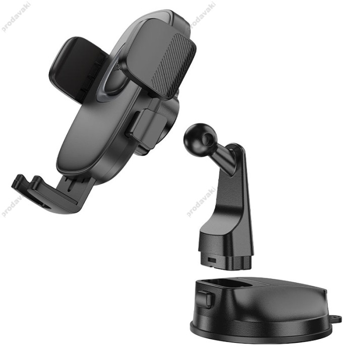 Автомобільний тримач Hoco H76 Crown one-button car holder (center console) Black