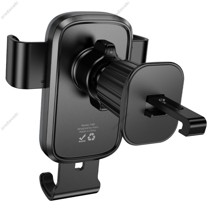 Автомобільний тримач Hoco H80 Vista gravity Car holder (air outlet) Black
