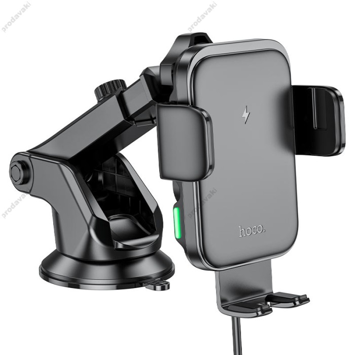 Автомобільний тримач із бездротовою зарядкою Hoco HW11 Jenny three-axis linkage wireless 15W Black
