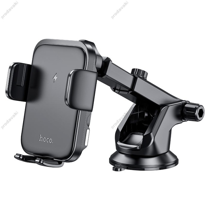 Автомобільний тримач із бездротовою зарядкою Hoco HW11 Jenny three-axis linkage wireless 15W Black