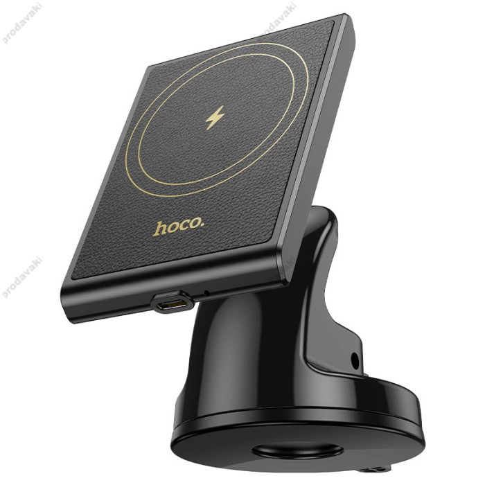 Автомобільний тримач із бездротовою зарядкою Hoco HW20 Precious magnetic wireless fast charging Car holder (center console) Black
