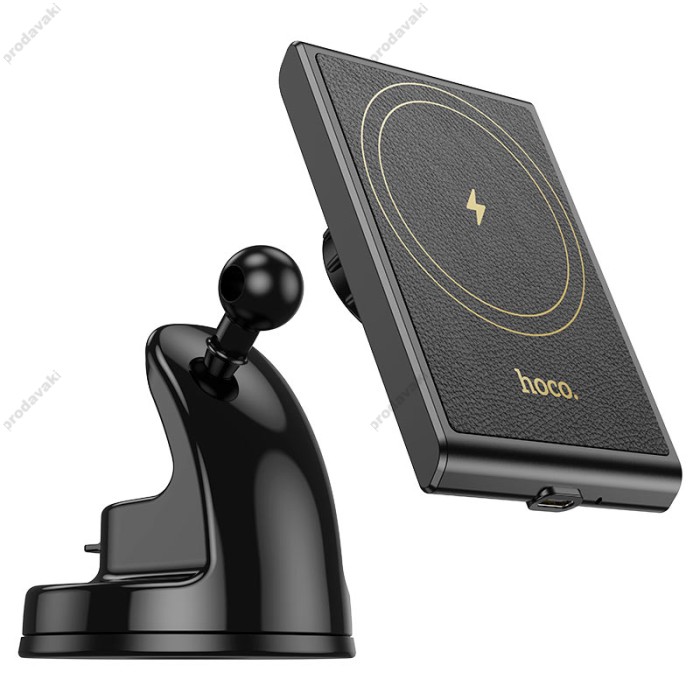 Автомобільний тримач із бездротовою зарядкою Hoco HW20 Precious magnetic wireless fast charging Car holder (center console) Black