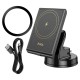 Автомобільний тримач із бездротовою зарядкою Hoco HW20 Precious magnetic wireless fast charging Car holder (center console) Black