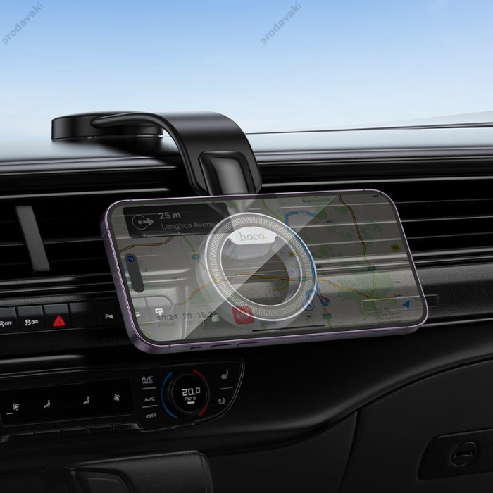 Автомобільний тримач Hoco H71 Totem RING magnetic Car holder (center console) 4.5-7" Black