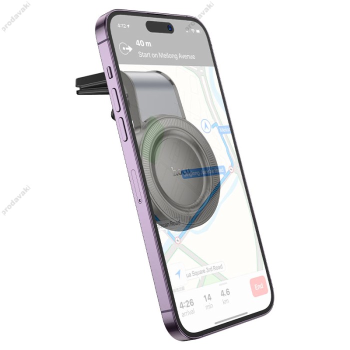 Автомобільний тримач Hoco H59 Show ring magnetic Car holder (L Type air outlet) 4.3-7" Black