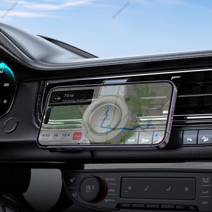 Автомобільний тримач Hoco H59 Show ring magnetic Car holder (L Type air outlet) 4.3-7" Black