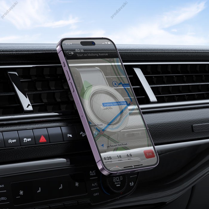 Автомобільний тримач Hoco H59 Show ring magnetic Car holder (L Type air outlet) 4.3-7" Black