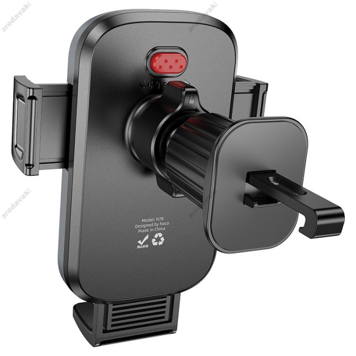 Автомобільний тримач Hoco H78 Vista push-type car holder (air outlet) Black