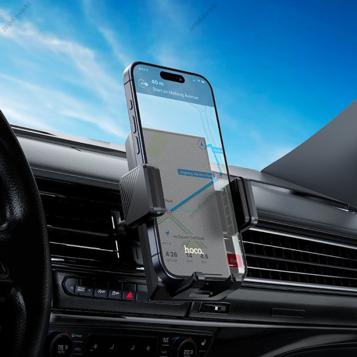 Автомобільний тримач Hoco H48 Precious push-type car holder (air outlet) Black