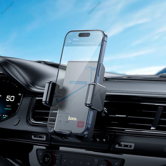 Автомобільний тримач Hoco H48 Precious push-type car holder (air outlet) Black