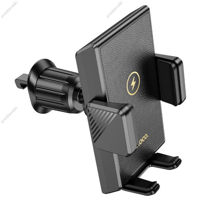 Автомобільний тримач із бездротовою зарядкою Hoco HW21 Precious wireless fast charging (air outlet) 15W 4.5-7" Black