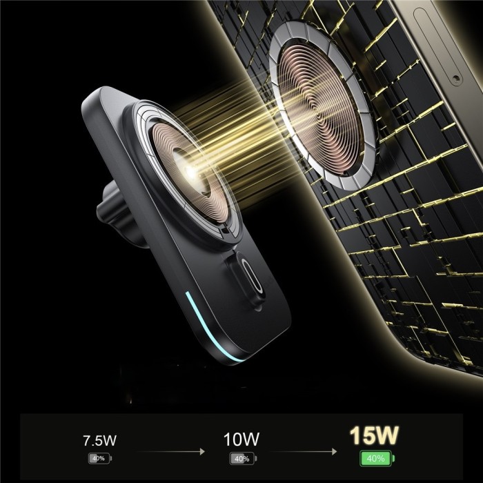 Автомобільний тримач із бездротовою зарядкою Wiwu CH-323 Qi 2.0 Mago 15W Black