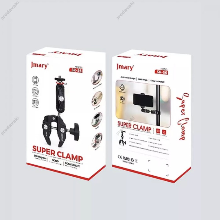 Кріплення краб для LED лампи, камери, телефон, фотоапарат, GoPro Jmary SR-56