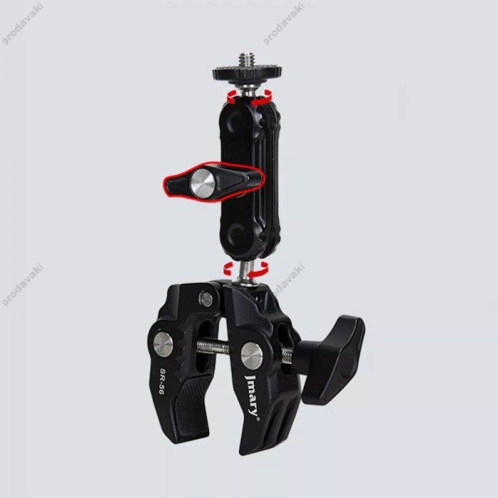 Кріплення краб для LED лампи, камери, телефон, фотоапарат, GoPro Jmary SR-56