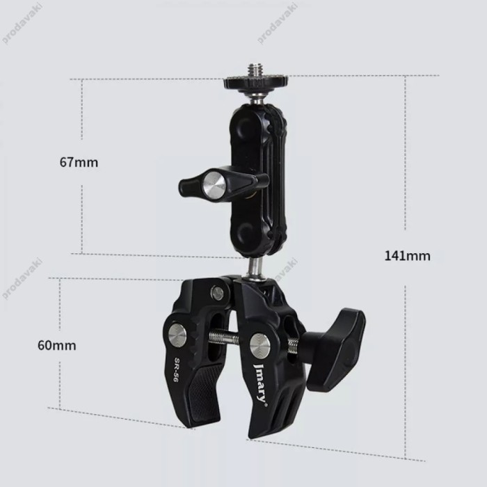 Кріплення краб для LED лампи, камери, телефон, фотоапарат, GoPro Jmary SR-56