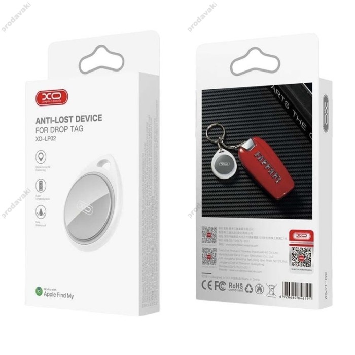 Пошуковий трекер XO LP02 Apple MFI certified Bluetooth anti loss locator iOS White