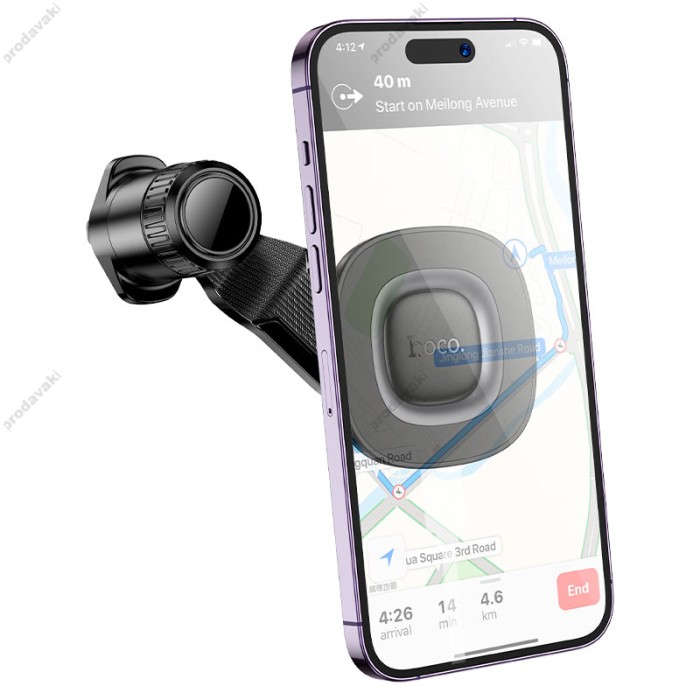 Автомобільний тримач Hoco H74 Crown ring magnetic car holder (air outlet) Black
