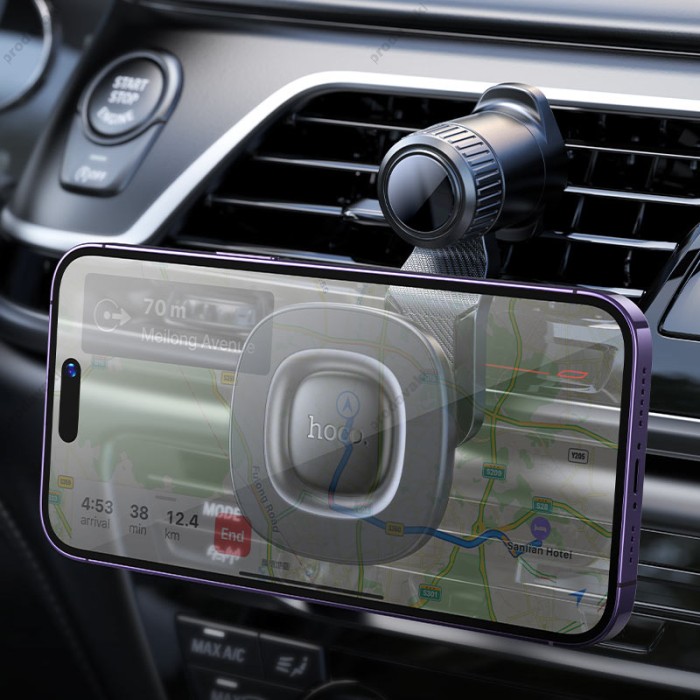Автомобільний тримач Hoco H74 Crown ring magnetic car holder (air outlet) Black
