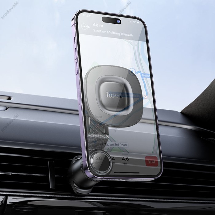 Автомобільний тримач Hoco H74 Crown ring magnetic car holder (air outlet) Black