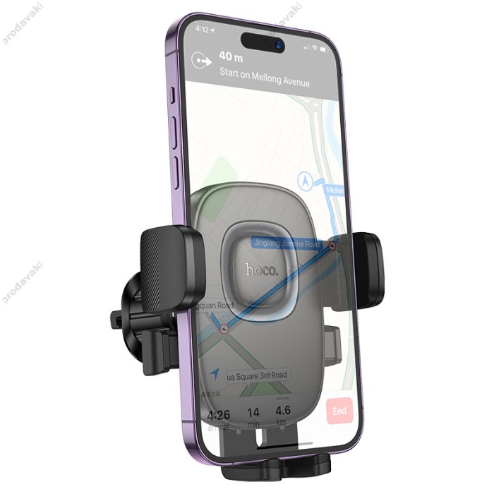 Автомобільний тримач Hoco H75 Crown one-button car holder (air outlet) Black