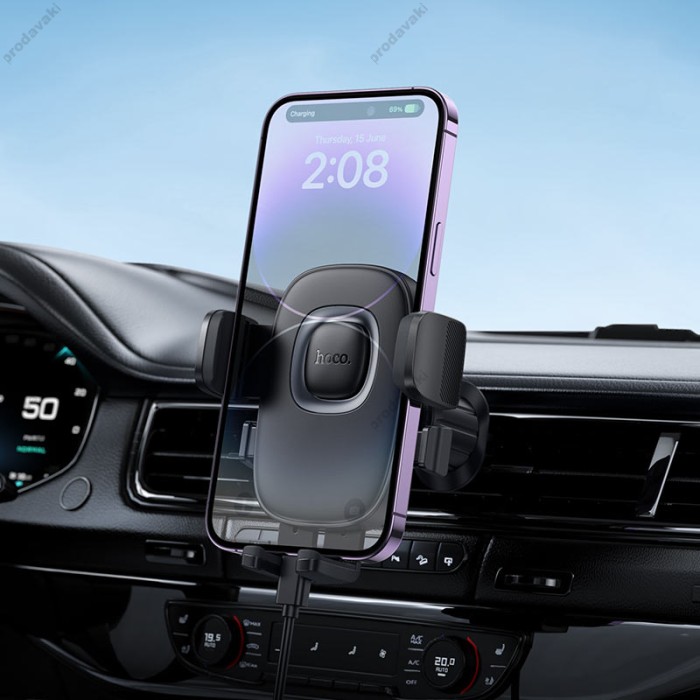 Автомобільний тримач Hoco H75 Crown one-button car holder (air outlet) Black