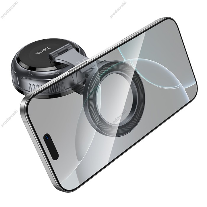 Автомобільний тримач HOCO H92 High vacuum suction cup magnetic holder 4.5-7" Black