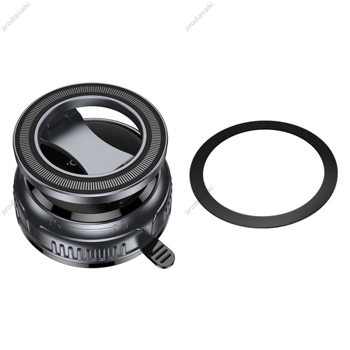Автомобільний тримач HOCO H92 High vacuum suction cup magnetic holder 4.5-7" Black