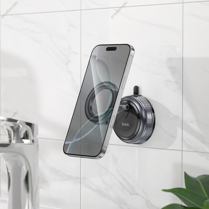 Автомобільний тримач HOCO H92 High vacuum suction cup magnetic holder 4.5-7" Black